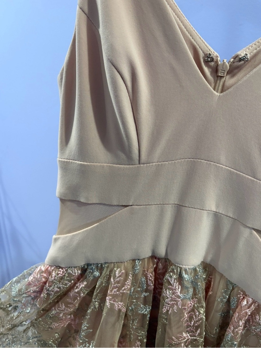 Xscape Blush Pink Lace Maxi Gown - Picture 4 of 6